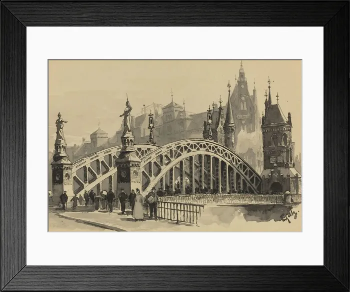 Framed Print : Brooksbrucke, 1893. Creator: Fritz Stoltenberg