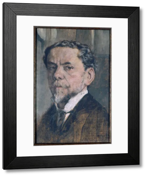 Framed Print : Self-portrait of Charles Courtry (1846-1897), engraver, c1890. Creator: Charles Courtry Framed Print : Self-portrait of Charles Courtry (1846-1897), engraver, c1890. Creator: Charles Courtry