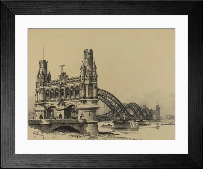 Framed Print : Elbbrucke, 1893. Creator: Fritz Stoltenberg Framed Print : Elbbrucke, 1893. Creator: Fritz Stoltenberg