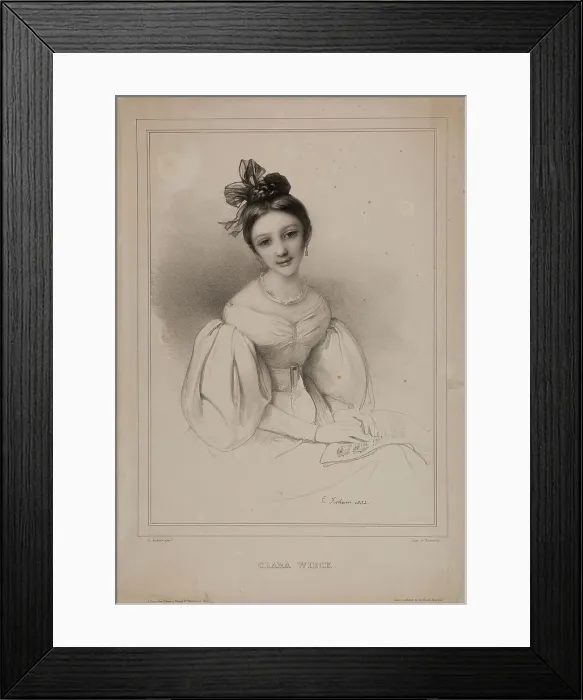 Framed Print : Portrait of Clara Schumann (1819-1896), 1832. Creator: Fechner, Eduard Clemens (1799-1861) Framed Print : Portrait of Clara Schumann (1819-1896), 1832. Creator: Fechner, Eduard Clemens (1799-1861)