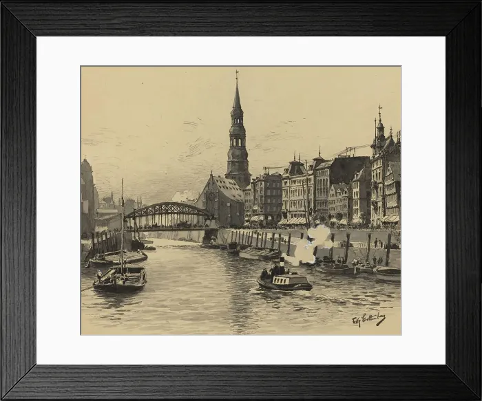 Framed Print : Dovenfleet mit Katharinenkirche, 1893. Creator: Fritz Stoltenberg Framed Print : Dovenfleet mit Katharinenkirche, 1893. Creator: Fritz Stoltenberg