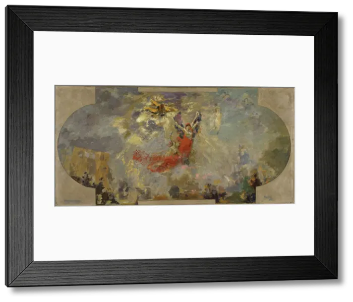 Framed Print : Esquisse pour le Petit Palais, galerie sud : Apothéose (plafond central), between 1906 and 1913. Creator: Alfred Philippe Roll Framed Print : Esquisse pour le Petit Palais, galerie sud : Apothéose (plafond central), between 1906 and 1913. Creator: Alfred Philippe Roll
