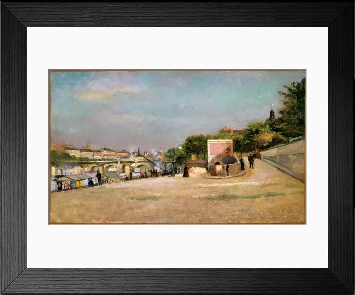Framed Print : Pont des Arts and the Pont-Neuf, seen from the bank of the Pont des Saints-Peres, c1880. Creator: Edouard Cremieux Framed Print : Pont des Arts and the Pont-Neuf, seen from the bank of the Pont des Saints-Peres, c1880. Creator: Edouard Cremieux