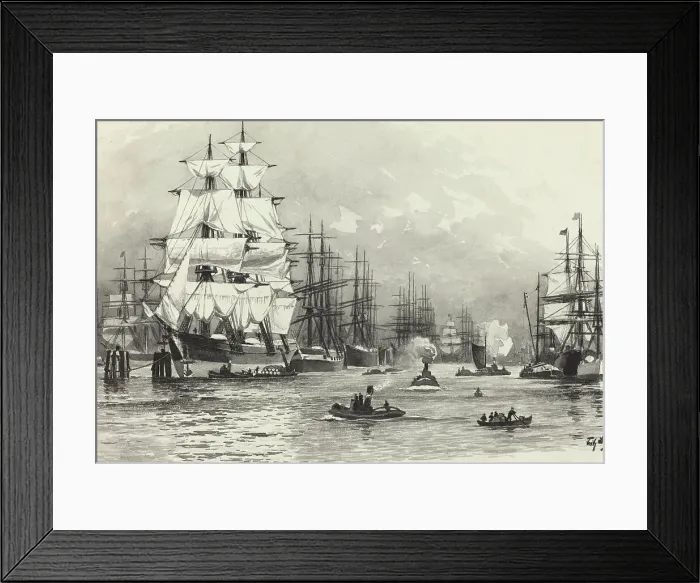 Framed Print : Segelschiff-Hafen, 1893. Creator: Fritz Stoltenberg Framed Print : Segelschiff-Hafen, 1893. Creator: Fritz Stoltenberg