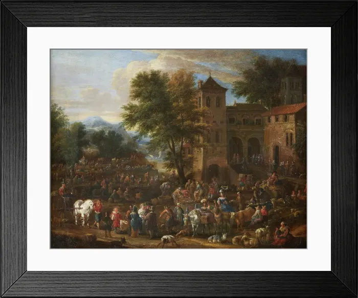 Framed Print : Le marché, between 1670 and 1700. Creator: Mathys Schoevaerdts Framed Print : Le marché, between 1670 and 1700. Creator: Mathys Schoevaerdts