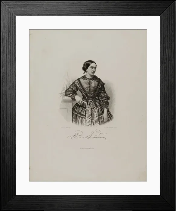 Framed Print : Portrait of Clara Schumann (1819-1896), 1865. Creator: Weger, August (1823-1892) Framed Print : Portrait of Clara Schumann (1819-1896), 1865. Creator: Weger, August (1823-1892)