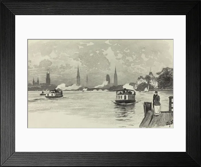 Framed Print : Aussenalster, 1893. Creator: Fritz Stoltenberg Framed Print : Aussenalster, 1893. Creator: Fritz Stoltenberg