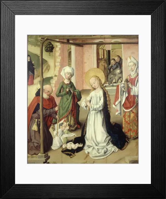 Framed Print : Adoration of the Child, between 1475 and 1510. Creator: Master of the Saint Bartholomew Altarpiece Framed Print : Adoration of the Child, between 1475 and 1510. Creator: Master of the Saint Bartholomew Altarpiece