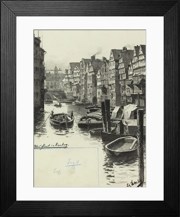 Framed Print : Altes Fleet, 1893. Creator: Fritz Stoltenberg Framed Print : Altes Fleet, 1893. Creator: Fritz Stoltenberg