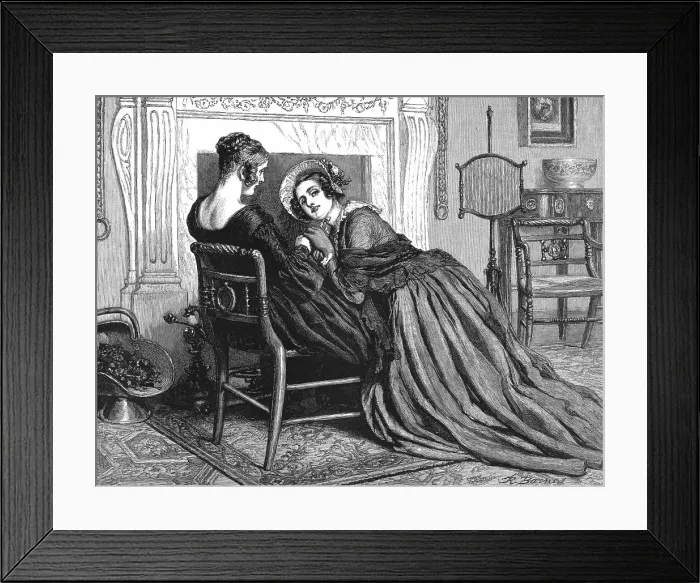 Framed Print : The Mayor of Casterbridge, by Thomas Hardy. She knelt down on the hearth, 1886. Creator: Robert Barnes Framed Print : The Mayor of Casterbridge, by Thomas Hardy. She knelt down on the hearth, 1886. Creator: Robert Barnes