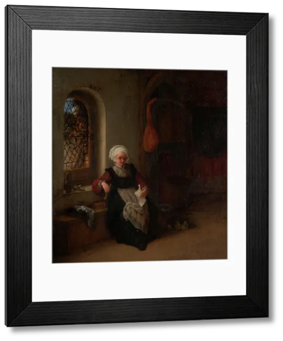 Framed Print : The woman has the letter, between 1630 and 1685. Creator: Adriaen van Ostade Framed Print : The woman has the letter, between 1630 and 1685. Creator: Adriaen van Ostade