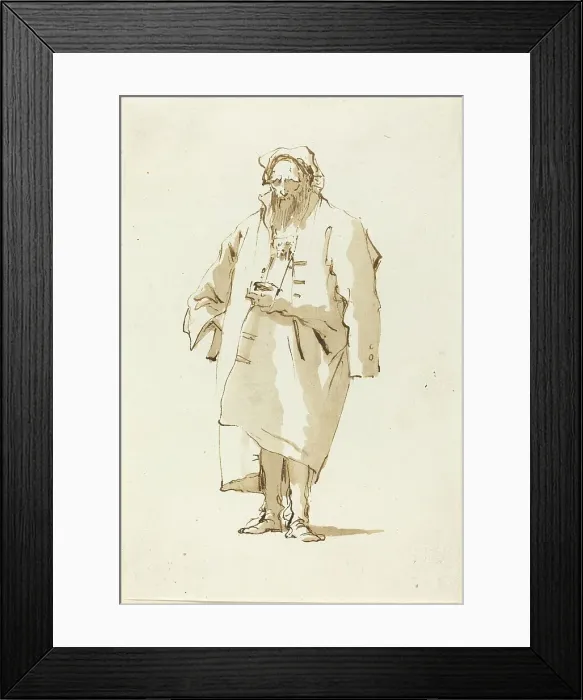 Framed Print : A Standing Oriental Wearing a Greatcoat, 1753 / 1762. Creator: Giovanni Battista Tiepolo Framed Print : A Standing Oriental Wearing a Greatcoat, 1753 / 1762. Creator: Giovanni Battista Tiepolo