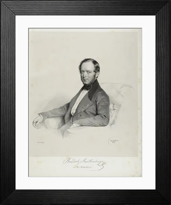 Framed Print : Singer and composer Benedict Randhartinger (1802-1893), 1844. Creator: Kriehuber, Josef (1800-1876) Framed Print : Singer and composer Benedict Randhartinger (1802-1893), 1844. Creator: Kriehuber, Josef (1800-1876)
