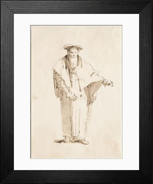 Framed Print : A Standing Oriental Holding a Rod, 1753 / 1762. Creator: Giovanni Battista Tiepolo Framed Print : A Standing Oriental Holding a Rod, 1753 / 1762. Creator: Giovanni Battista Tiepolo