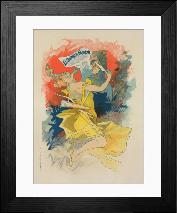 Framed Print : Affiche pour le journal le Courrier Français'. c1897. Creator: Jules Cheret. Affiche pour le journal le Courrier Français'. c1897. Creator: Jules Cheret Framed Print : Affiche pour le journal le Courrier Français'. c1897. Creator: Jules Cheret. Affiche pour le journal le Courrier Français'. c1897. Creator: Jules Cheret