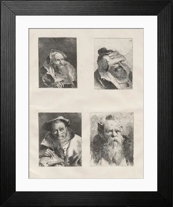 Framed Print : Raccolta di teste (Parts I and II), 1773-1774. Creator: Giovanni Battista Tiepolo Framed Print : Raccolta di teste (Parts I and II), 1773-1774. Creator: Giovanni Battista Tiepolo