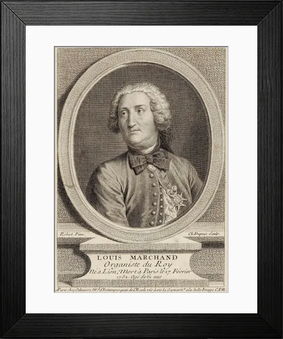 Framed Print : Portrait of the organist and composer Louis Marchand (1669-1732), First third of 18th cen. Creator: Dupuis, Charles (1685-1742) Framed Print : Portrait of the organist and composer Louis Marchand (1669-1732), First third of 18th cen. Creator: Dupuis, Charles (1685-1742)