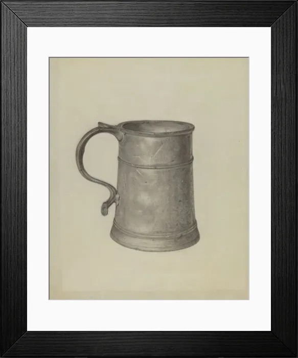 Framed Print : Pewter Mug, c. 1936. Creator: Harry G Aberdeen Framed Print : Pewter Mug, c. 1936. Creator: Harry G Aberdeen