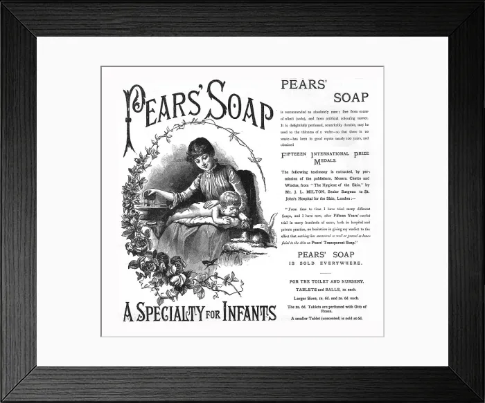 Framed Print : Pears Soap, 1886. Creator: Unknown Framed Print : Pears Soap, 1886. Creator: Unknown