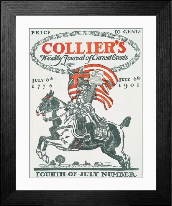 Framed Print : Collier's Weekly Journal Current Events, Fourth of July Number, July 6th, 1776, July 6th, 1901. Creator: Edward Penfield Framed Print : Collier's Weekly Journal Current Events, Fourth of July Number, July 6th, 1776, July 6th, 1901. Creator: Edward Penfield