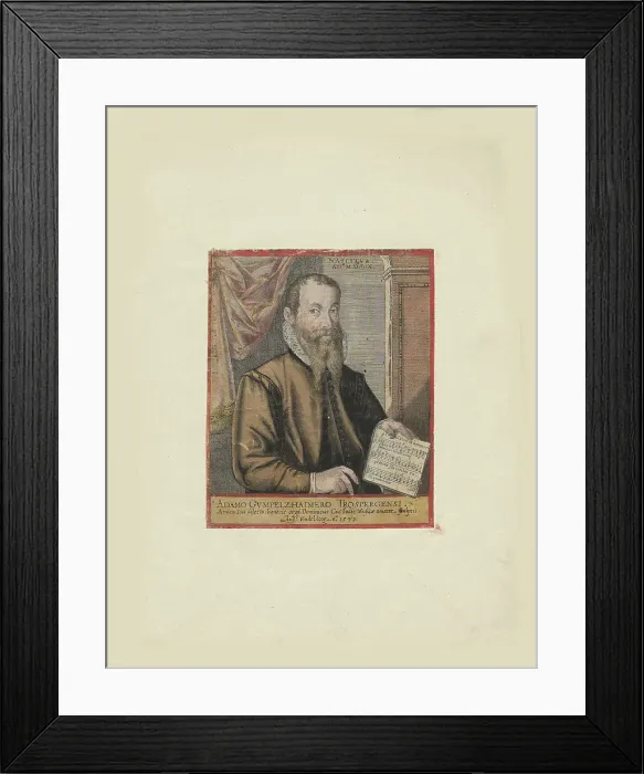 Framed Print : Portrait of the composer Adam Gumpelzhaimer (1559-1625), 1605. Creator: Custos, Dominicus (1560-1612) Framed Print : Portrait of the composer Adam Gumpelzhaimer (1559-1625), 1605. Creator: Custos, Dominicus (1560-1612)