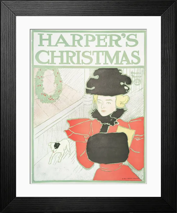 Framed Print : Harper's Christmas, c1890. Creator: Edward Penfield Framed Print : Harper's Christmas, c1890. Creator: Edward Penfield