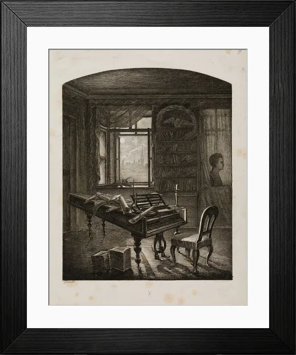 Framed Print : Beethoven's death room in the Schwarzspanierhaus in Vienna, 1827. Creator: Hoechle, Johann Nepomuk (1790-1835). Beethoven's death room in the Schwarzspanierhaus in Vienna, 1827. Creator: Hoechle, Johann Nepomuk (1790-1835) Framed Print : Beethoven's death room in the Schwarzspanierhaus in Vienna, 1827. Creator: Hoechle, Johann Nepomuk (1790-1835). Beethoven's death room in the Schwarzspanierhaus in Vienna, 1827. Creator: Hoechle, Johann Nepomuk (1790-1835)