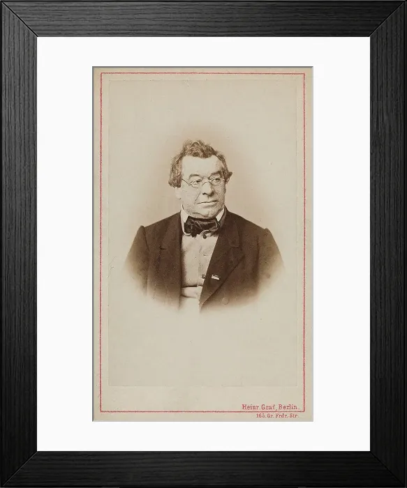Framed Print : Portrait of the conductor and composer Wilhelm Wieprecht (1802-1872), 1865. Creator: Photo studio Heinrich Graf, Berlin Framed Print : Portrait of the conductor and composer Wilhelm Wieprecht (1802-1872), 1865. Creator: Photo studio Heinrich Graf, Berlin
