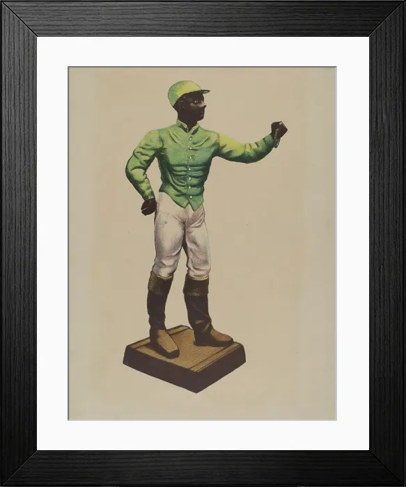Framed Print : Jockey Hitching Post, 1935 / 1942. Creator: Unknown Framed Print : Jockey Hitching Post, 1935 / 1942. Creator: Unknown