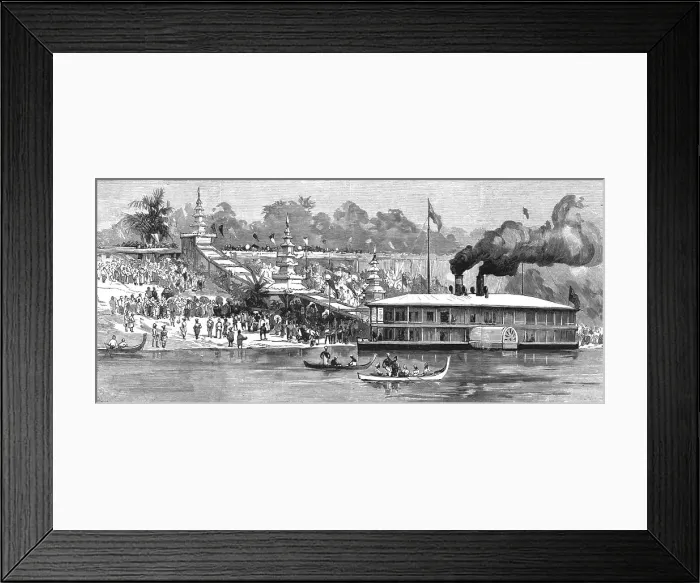 Framed Print : With Lord Dufferin in Burma - The Viceroy's Departure from Prome for Mandalay, 1886. Creator: Unknown