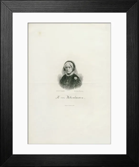 Framed Print : Portrait of Elise von Hohenhausen (1789-1857), 1890. Creator: Weger, August (1823-1892) Framed Print : Portrait of Elise von Hohenhausen (1789-1857), 1890. Creator: Weger, August (1823-1892)