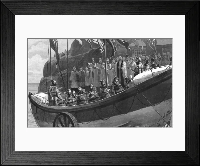 Framed Print : Blessing the Life-boat, 1886. Creator: Unknown Framed Print : Blessing the Life-boat, 1886. Creator: Unknown