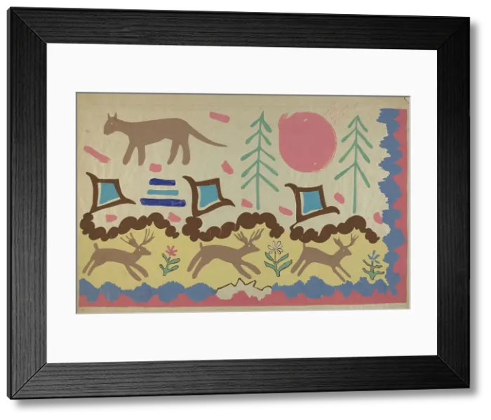 Framed Print : Textile, 1935 / 1942. Creator: Unknown
