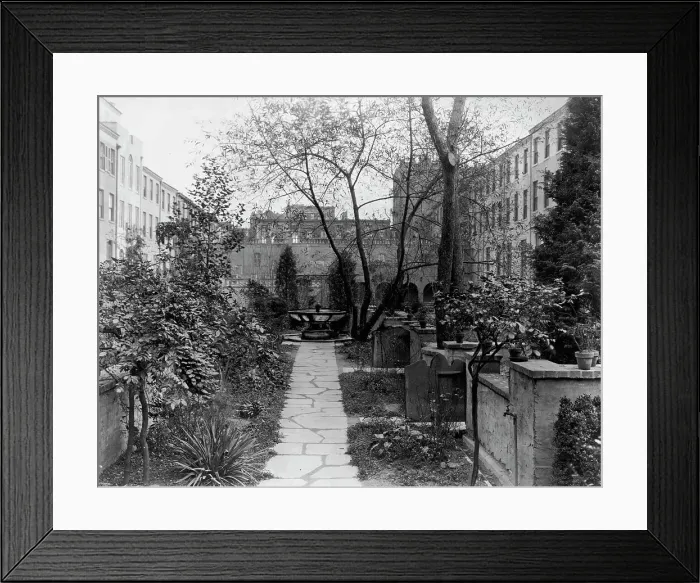 Framed Print : Turtle Bay Gardens, 227-247 East 48th Street and 228-46 East 49th Street, New York, New York, 1920. Creator: Frances Benjamin Johnston Framed Print : Turtle Bay Gardens, 227-247 East 48th Street and 228-46 East 49th Street, New York, New York, 1920. Creator: Frances Benjamin Johnston