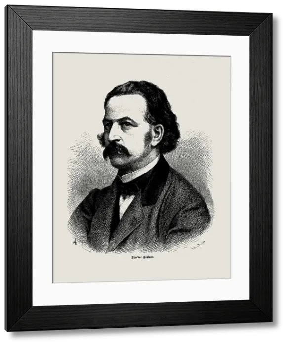 Framed Print : Portrait of Theodor Fontane (1819-1898), 1860. Creator: Anonymous Framed Print : Portrait of Theodor Fontane (1819-1898), 1860. Creator: Anonymous