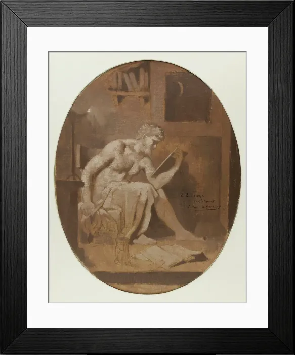 Framed Print : L'Etude, c.1864. Creator: Pierre Puvis de Chavannes Framed Print : L'Etude, c.1864. Creator: Pierre Puvis de Chavannes