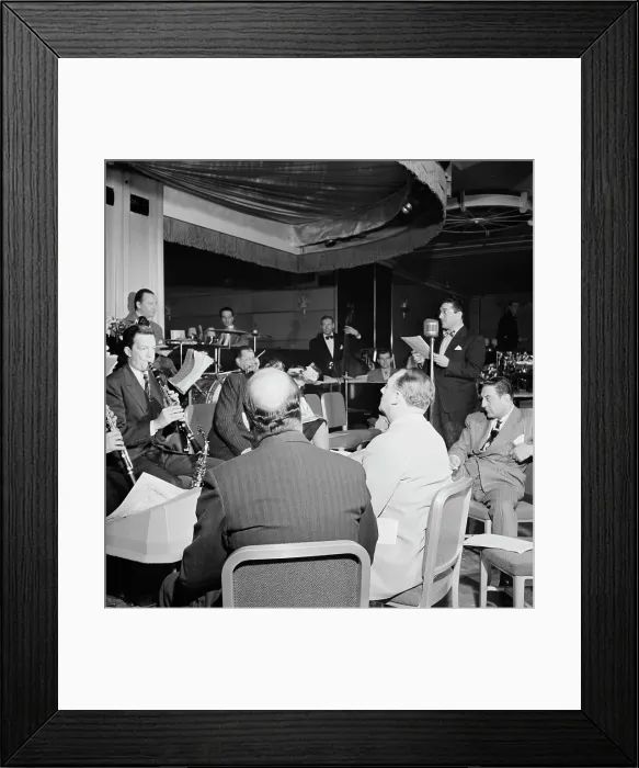 Framed Print : Portrait of Guy Lombardo and Don Rodney, Starlight Roof, Waldorf-Astoria, New York, ca. July 1947. Creator: William Paul Gottlieb Framed Print : Portrait of Guy Lombardo and Don Rodney, Starlight Roof, Waldorf-Astoria, New York, ca. July 1947. Creator: William Paul Gottlieb