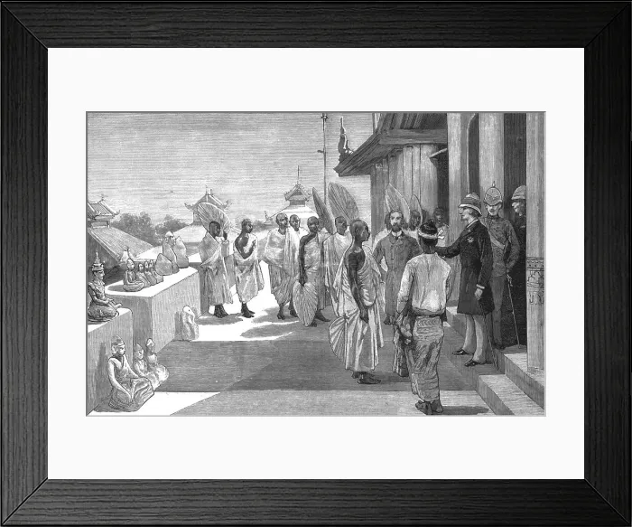 Framed Print : With Lord Dufferin in Burma - The Viceroy at Mandalay returning Buddist Images, 1886. Creator: Unknown Framed Print : With Lord Dufferin in Burma - The Viceroy at Mandalay returning Buddist Images, 1886. Creator: Unknown
