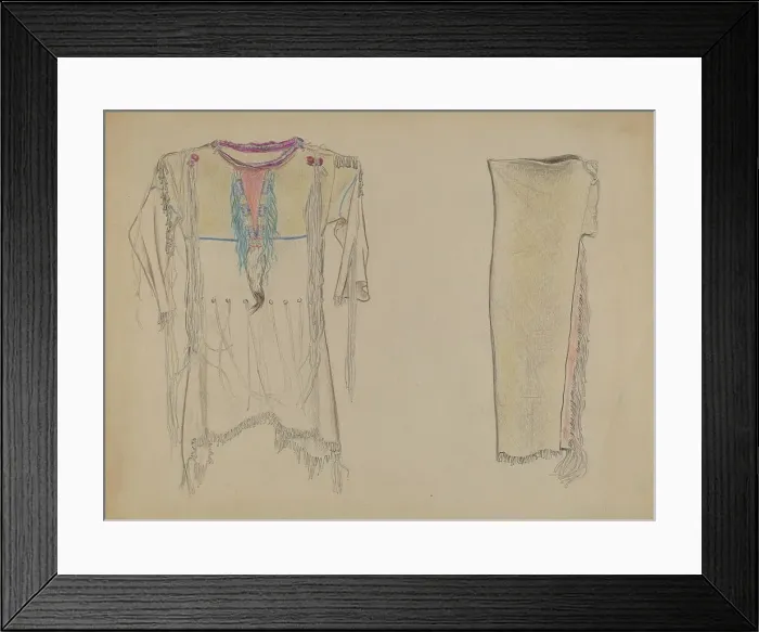 Framed Print : Buckskin Shirt and Leggings, 1935 / 1942. Creator: Unknown Framed Print : Buckskin Shirt and Leggings, 1935 / 1942. Creator: Unknown