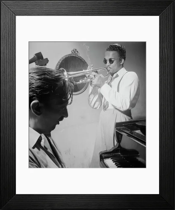 Framed Print : Portrait of Howard McGhee and Brick Fleagle, New York, N.Y. ca. Sept. 1947. Creator: William Paul Gottlieb Framed Print : Portrait of Howard McGhee and Brick Fleagle, New York, N.Y. ca. Sept. 1947. Creator: William Paul Gottlieb