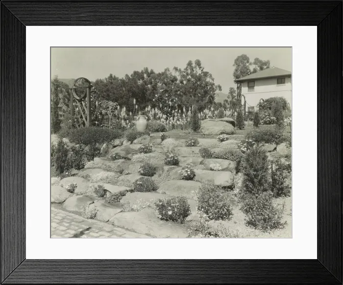Framed Print : Casa de Mariposa, Walter Franklin Cobb house, Butterfly Lane, Montecito, California, 1917. Creator: Frances Benjamin Johnston. Casa de Mariposa, Walter Franklin Cobb house, Butterfly Lane, Montecito, California, 1917 Framed Print : Casa de Mariposa, Walter Franklin Cobb house, Butterfly Lane, Montecito, California, 1917. Creator: Frances Benjamin Johnston. Casa de Mariposa, Walter Franklin Cobb house, Butterfly Lane, Montecito, California, 1917