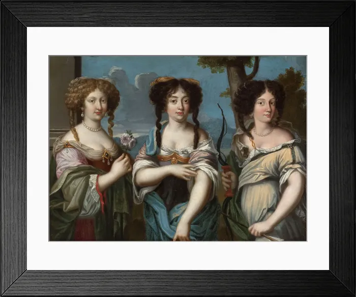 Framed Print : Triple portrait de femmes, anciennement dit Les Nièces de Mazarin'. Creator: Ecole Francaise. Triple portrait de femmes, anciennement dit Les Nièces de Mazarin'. Creator: Ecole Francaise Framed Print : Triple portrait de femmes, anciennement dit Les Nièces de Mazarin'. Creator: Ecole Francaise. Triple portrait de femmes, anciennement dit Les Nièces de Mazarin'. Creator: Ecole Francaise