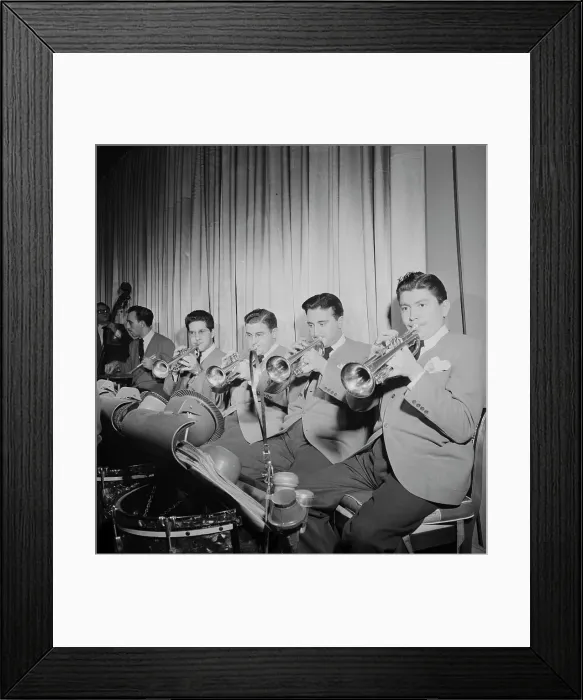 Framed Print : Portrait of John Chance, Paul Kashian, Nick Travis, Chuck Genduso, Joe Ferrante... N.Y. 1947. Creator: William Paul Gottlieb Framed Print : Portrait of John Chance, Paul Kashian, Nick Travis, Chuck Genduso, Joe Ferrante... N.Y. 1947. Creator: William Paul Gottlieb