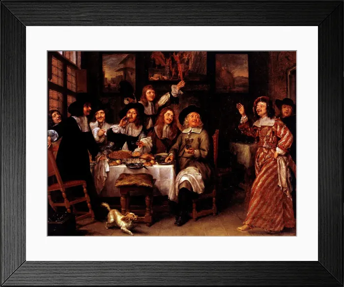 Framed Print : Repas d'artistes, after 1660. Creator: Gonzalès Cockes Framed Print : Repas d'artistes, after 1660. Creator: Gonzalès Cockes