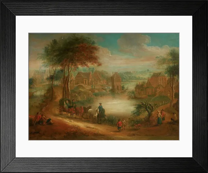 Framed Print : La promenade en voiture, between 1696 and 1765. Creator: Théobald Michau Framed Print : La promenade en voiture, between 1696 and 1765. Creator: Théobald Michau