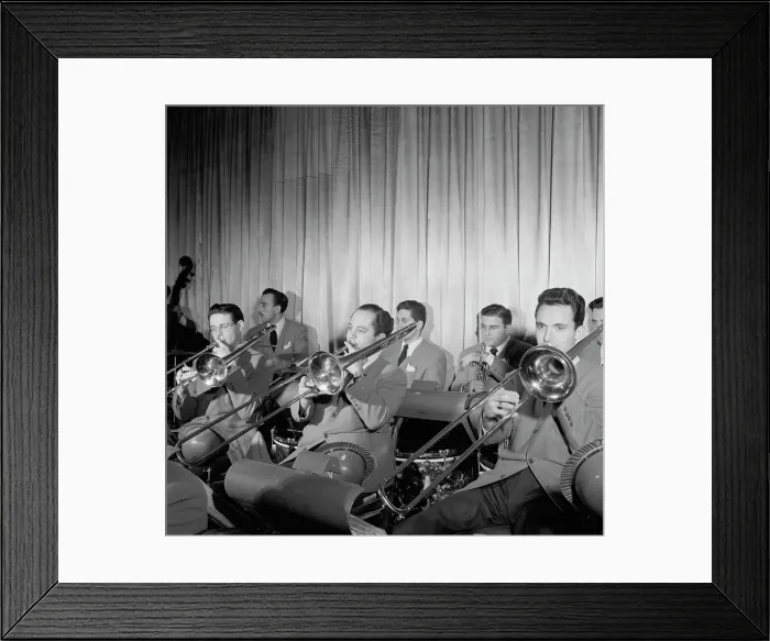 Framed Print : Portrait of Vernon Friley, Irv Dinkin, Jim Harwood, John Chance, Paul Kashian... N.Y. ca. Jan. 194 Creator: William Paul Gottlieb Framed Print : Portrait of Vernon Friley, Irv Dinkin, Jim Harwood, John Chance, Paul Kashian... N.Y. ca. Jan. 194 Creator: William Paul Gottlieb
