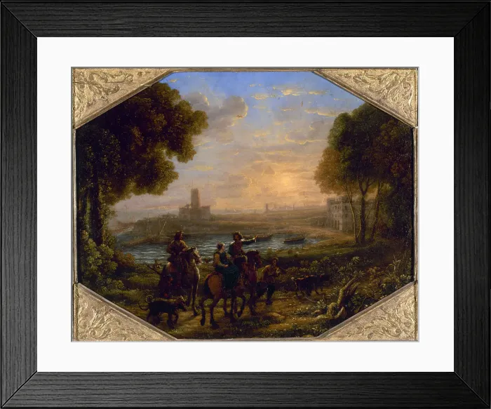 Framed Print : Paysage avec le port de Santa Marinella, c.1639. Creator: Claude Lorrain Framed Print : Paysage avec le port de Santa Marinella, c.1639. Creator: Claude Lorrain