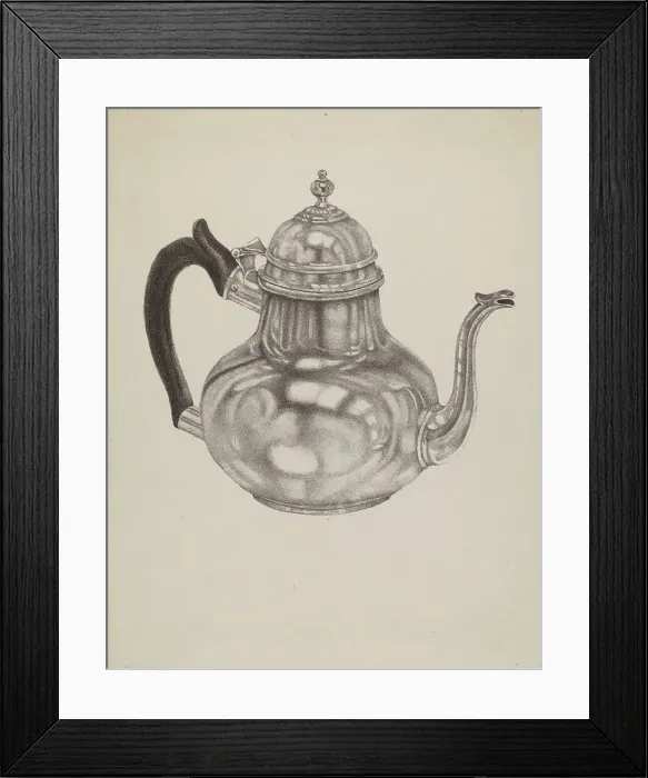 Framed Print : Silver Teapot, 1935 / 1942. Creator: Unknown Framed Print : Silver Teapot, 1935 / 1942. Creator: Unknown