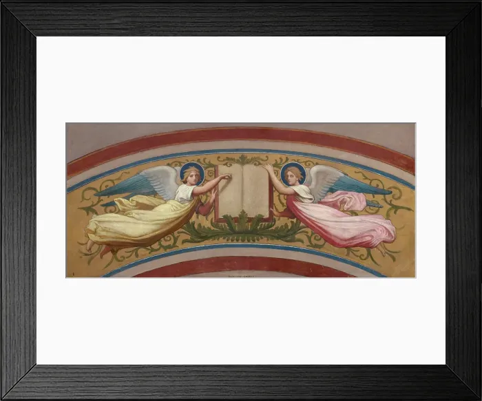Framed Print : Esquisse pour l'église Saint-François-Xavier : Le livre des évangiles soutenu par... c.1874-1876. Creator: Romain Cazes Framed Print : Esquisse pour l'église Saint-François-Xavier : Le livre des évangiles soutenu par... c.1874-1876. Creator: Romain Cazes