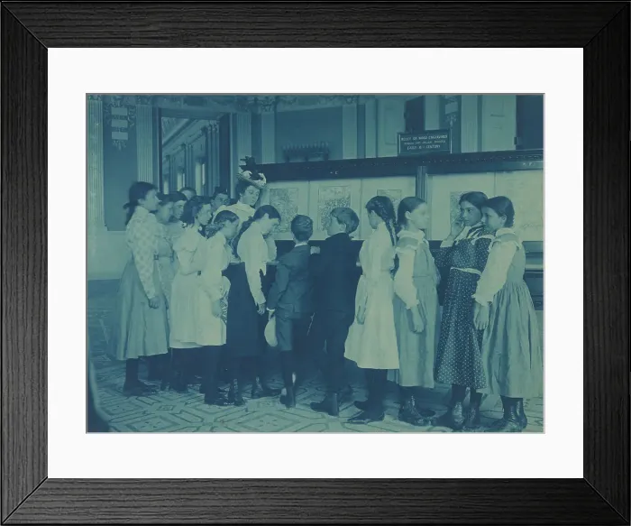Framed Print : Students from 6th Division public schools, Washington DC, looking at...Library of Congress, (1899?). Creator: Frances Benjamin Johnston Framed Print : Students from 6th Division public schools, Washington DC, looking at...Library of Congress, (1899?). Creator: Frances Benjamin Johnston